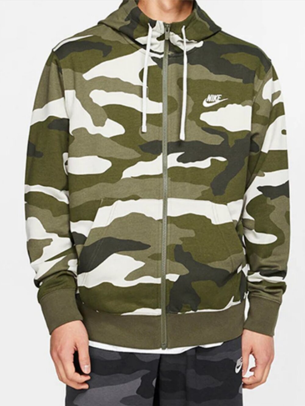 Nike NSW Camo Club Pullover Hoodie Full Zip & Joggers/Pants Set - CJ4539-222